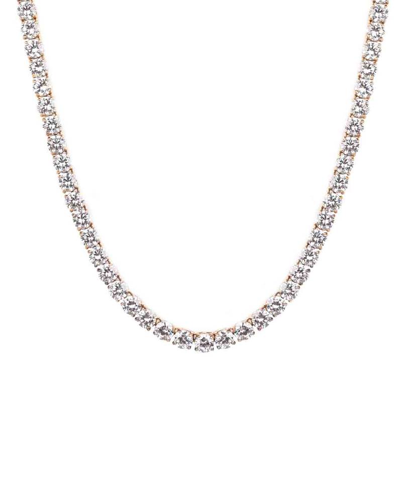 White Equal Solitaire Full Necklace With Earrings