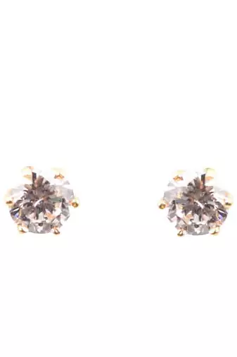 White 2 Row Solitaire Necklace With Earrings