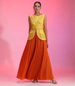 Resham Work Yellow Orange Set