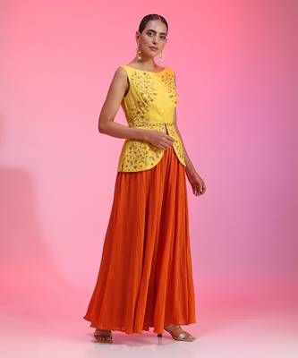 Resham Work Yellow Orange Set 2