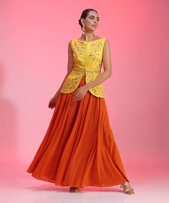 Resham Work Yellow Orange Set 3