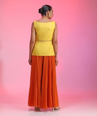Resham Work Yellow Orange Set 7