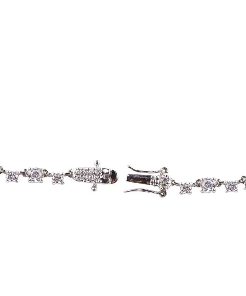 White Solitaire Necklace With Pear Drop Pendant And Earrings