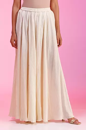 Resham Work Ivory Kurta Set