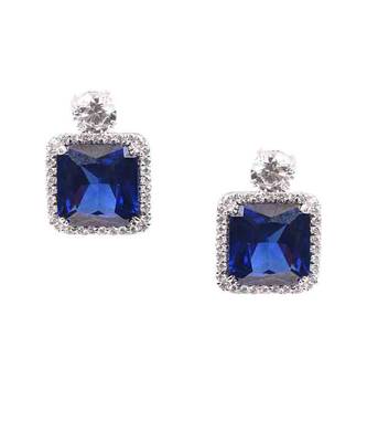 Blue Oval Solitaire Necklace With Big Blue Sapphire Pendant And Earrings 6
