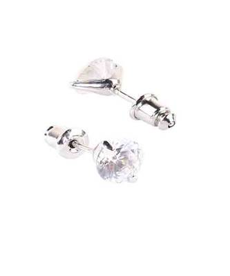 White 3 Solitaire Stone Attached Full Diamond Necklace With Earrings 7