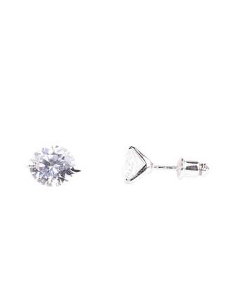 White 3 Solitaire Stone Attached Full Diamond Necklace With Earrings 8