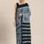 Geroo Jaipur Indigo Pure Cotton Hand Block Print Bagru Saree
