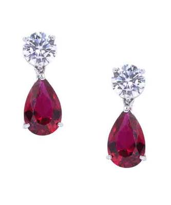 Red Solitaire Necklace With Ruby Drop Pendant And Earrings 6
