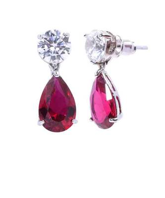 Red Solitaire Necklace With Ruby Drop Pendant And Earrings 7
