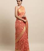 Geroo Jaipur Peach Hand Woven Kota Saree