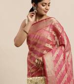 Geroo Jaipur Handwoven kota doria zari booties Saree