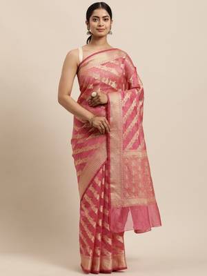 Geroo Jaipur Handwoven kota doria zari booties Saree 2