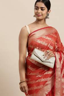 Geroo Jaipur Handwoven kota doria zari booties Saree