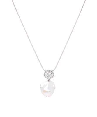 White Fused Solitaire With Baroque Drop With Earrings 5