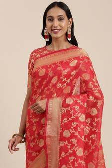 Geroo Jaipur Hand Woven Zari Saree