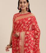 Geroo Jaipur Hand Woven Zari Saree