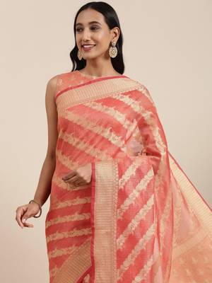  Handwoven kota doria zari booties Saree 1