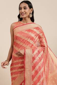 Geroo Jaipur Handwoven kota doria zari booties Saree