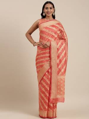  Handwoven kota doria zari booties Saree 2