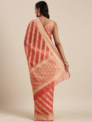   Handwoven kota doria zari booties Saree 4