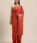 Red Georgette Zari Saree