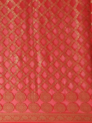 Red Georgette Zari Saree 4
