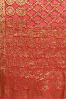 Red Georgette Zari Saree