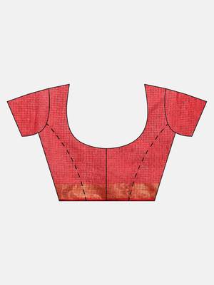   Red & Black Kota Doria Bandhani Saree 5