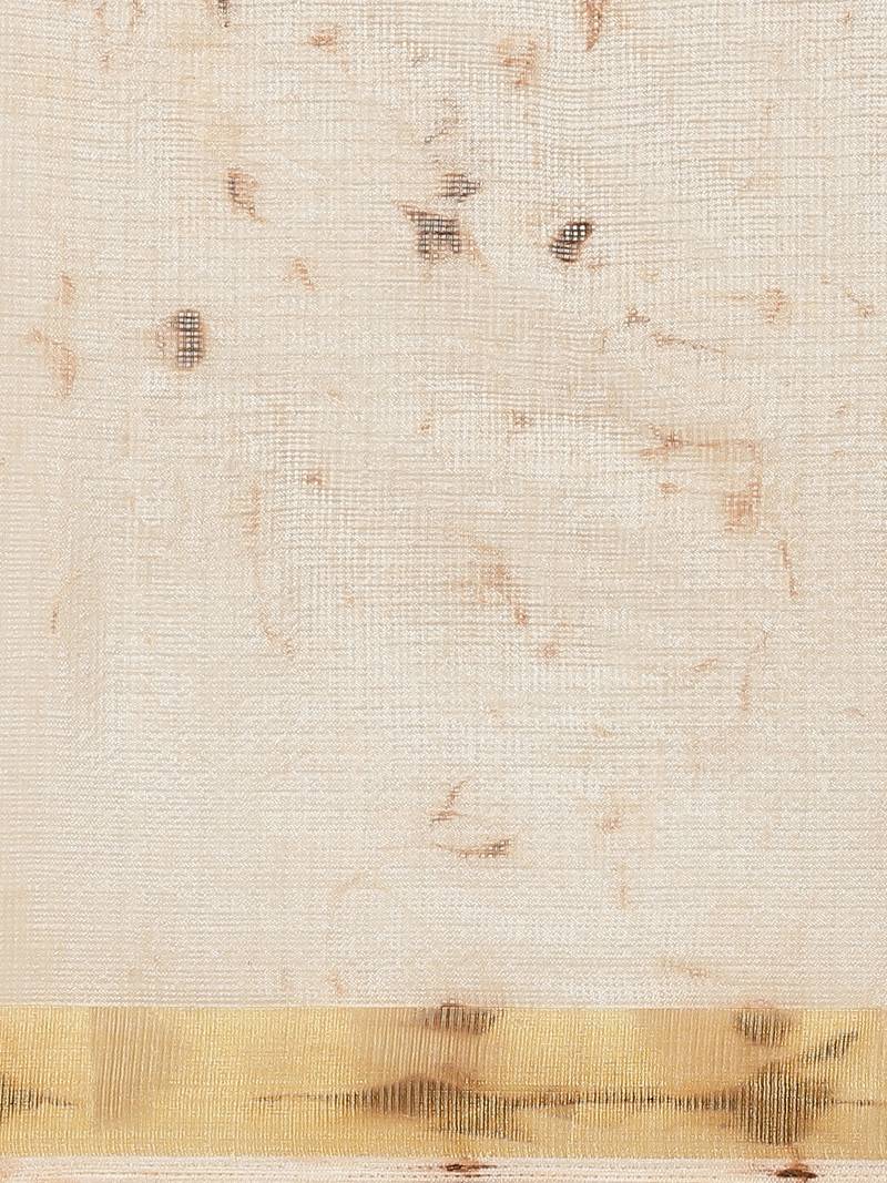 Geroo Jaipur Hand Crafted Tie & Dye Kota Silk Saree With Hand Block Print Unstitched Blouse