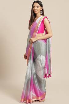 Geroo Jaipur Hand Crafted Bandhani Kota Art Silk Saree