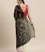 Geroo Jaipur Multicolor Hand Dyed Leheriya Bandhani Chiffon Saree