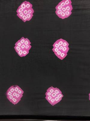   Black Hand Dyed Bandhani Silk Saree with Blouse   Elegant and Timeless 2