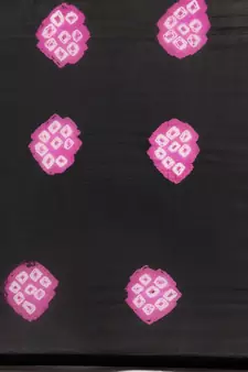   Black Hand Dyed Bandhani Silk Saree with Blouse   Elegant and Timeless