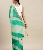 Geroo Jaipur Green Hand Dyed Bandhani Kota Silk Saree