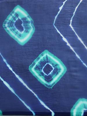 Geroo Jaipur Blue & Green Hand Dyed Leheriya Saree 2