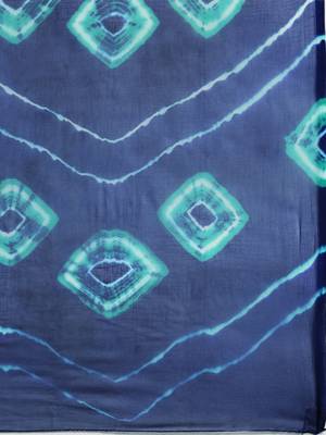 Geroo Jaipur Blue & Green Hand Dyed Leheriya Saree 3