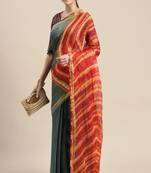Geroo Jaipur Hand Dyed Multi Leheriya Saree
