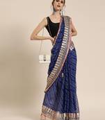 Geroo Jaipur Blue Georgette Bandhani Saree 