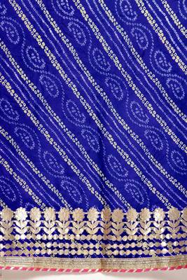   Blue Georgette Bandhani Saree  4