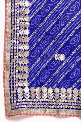   Blue Georgette Bandhani Saree  5