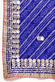   Blue Georgette Bandhani Saree 