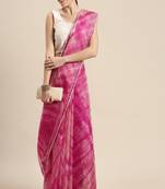 Geroo Jaipur Pink Shibori Organza Saree by Geroo Jaipur - Elegant and Stylish