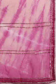   Pink Shibori Organza Saree by     Elegant and Stylish