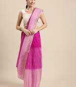Geroo Jaipur Elegant Pink Shaded Organza Saree with Blouse | Premium Quality
