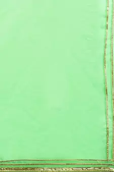   Stunning Multi Shaded Organza Saree with Blouse   Vibrant Green | Perfect for Every Occasion