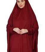 Nazneen Khimar Solid Jersey Full Sleeve Maroon
