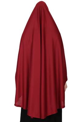 Nazneen Khimar Solid Jersey Full Sleeve Maroon 3