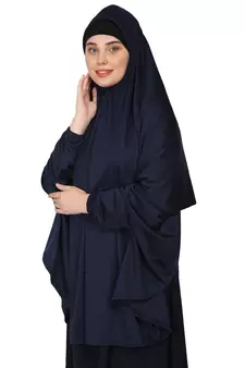 Nazneen stretchable Jeresy elastic at wrist with sleeve  Jilbab cum prayer khimar  Hijab