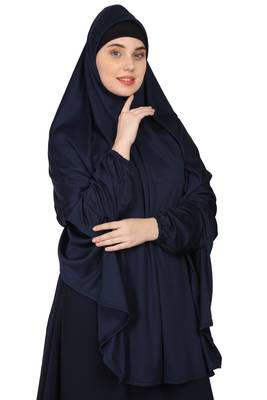 Nazneen stretchable Jeresy elastic at wrist with sleeve  Jilbab cum prayer khimar  Hijab 3